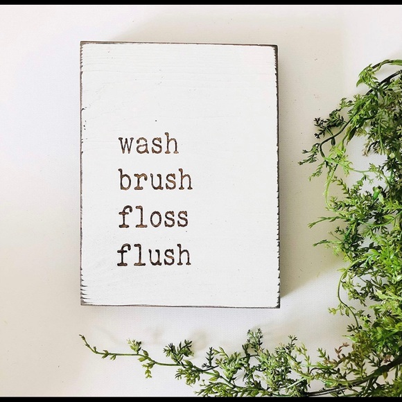 Bathroom Sign Decor Etch & Ember. Hand Made - Picture 3 of 6